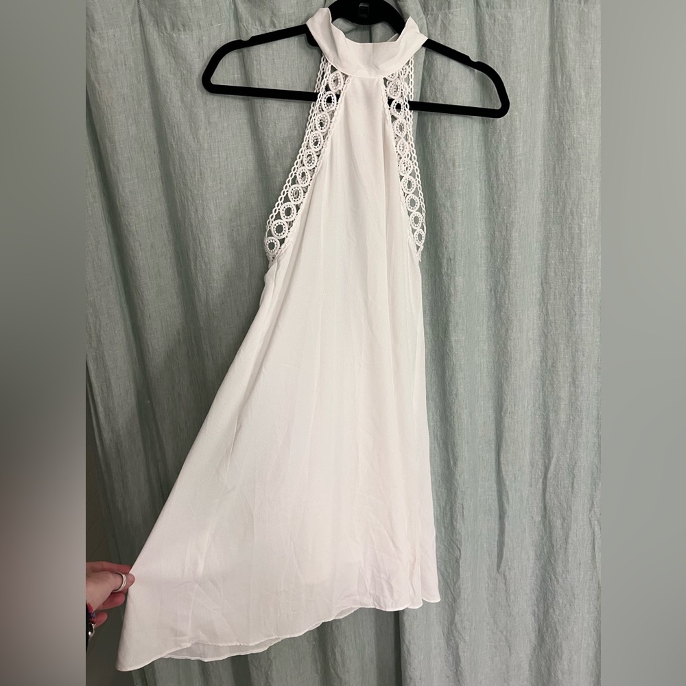 High-neck White Dress - Lulus Size Medium